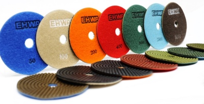 Алмазные гибкие шлифовальные круги EHWA Стандарт Pads 7-STEP D125 №400 Алмазные гибкие шлифовальные круги EHWA Стандарт Pads 7-STEP D125 №400